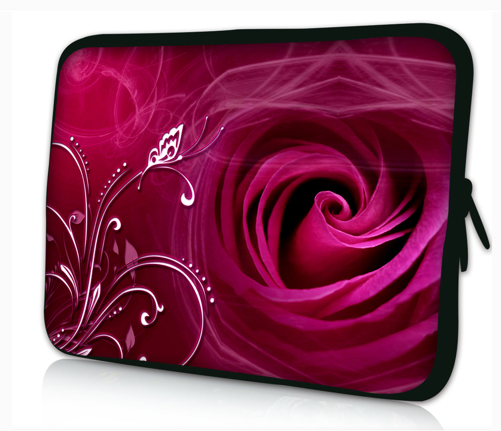 15"- 15.6" (inch) LAPTOP SLEEVE CARRY CASE/BAG NEOPRENE FOR LAPTOPS/NOTEBOOKS, ZIPPED *ROSE*