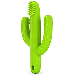 Colourful Silicone Toothbrush for Babies in The Shape of a Cactus ***Green***