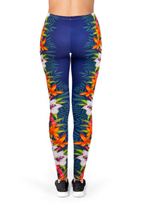 Full length womens/girls 3D full print leggings ****tropical garland****