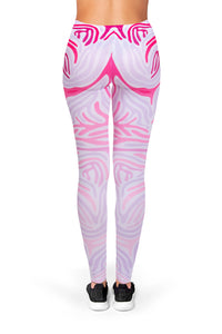 Full length womens/girls 3D full print leggings ****zebra pink****