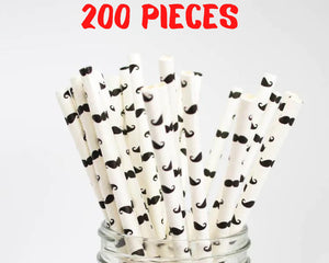 Paper Straws 200 PCS *Mustache*