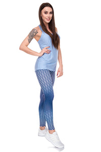 Full length womens/girls 3D full print leggings ****ombre navy dots****