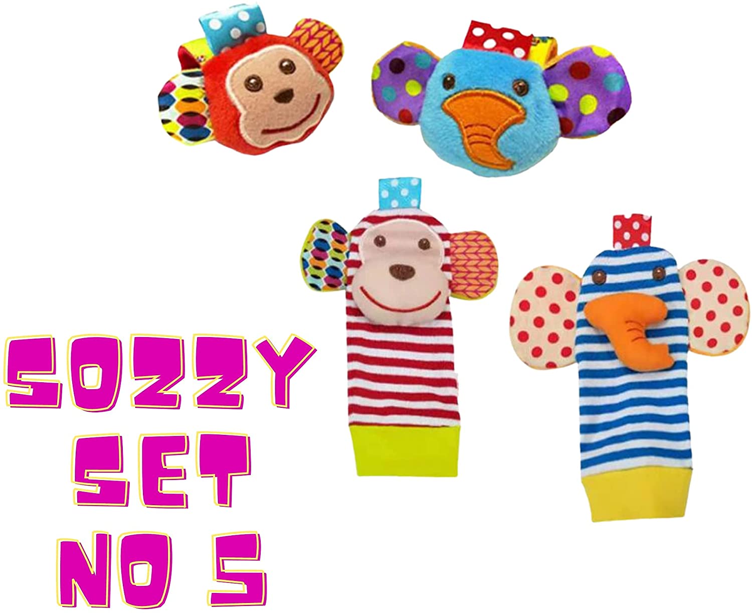 Sozzy Socks Baby Foot Finder & Wrist Rattles ***Sozzy5***