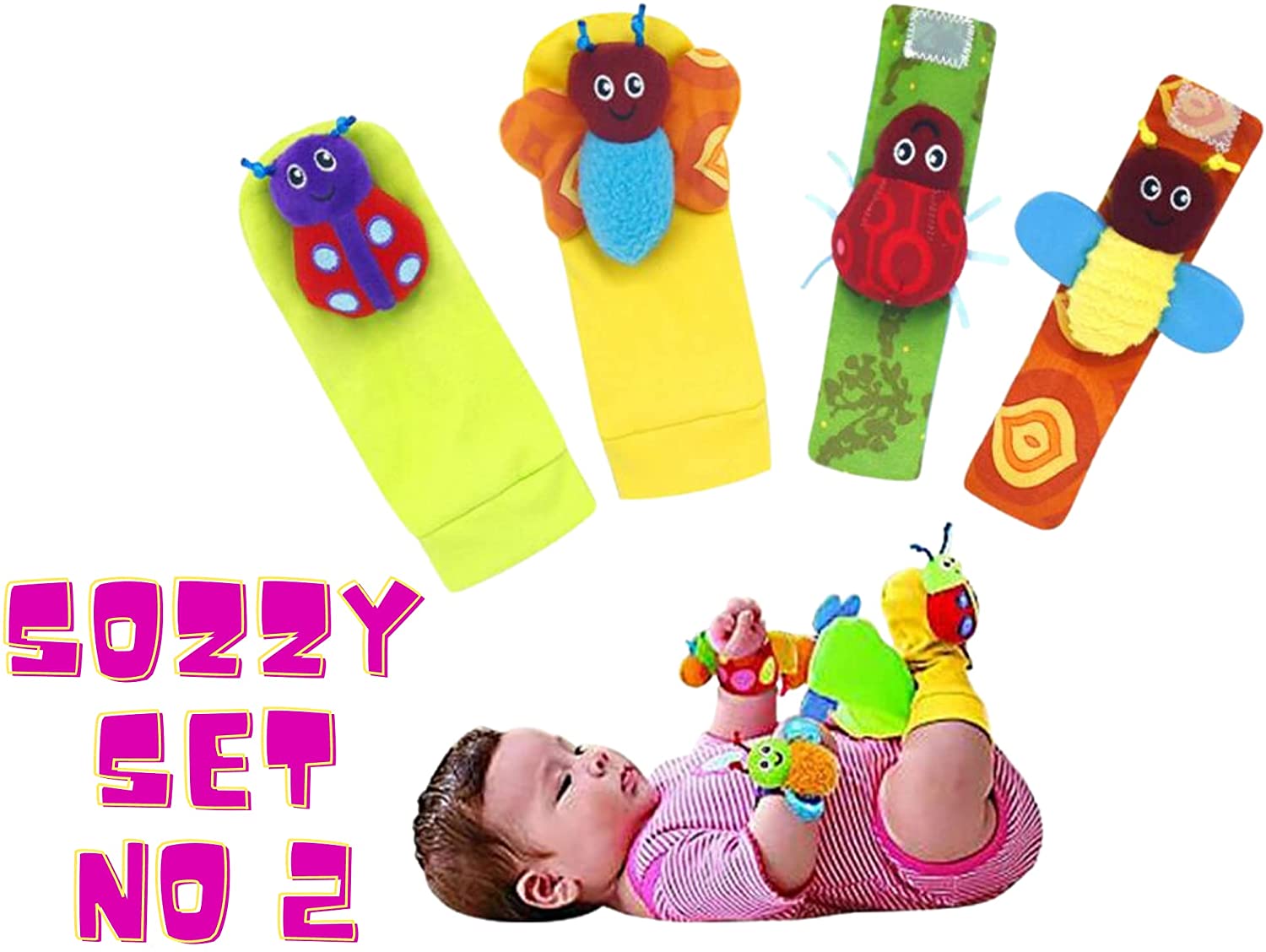 Sozzy Socks Baby Foot Finder & Wrist Rattles ***Sozzy2***