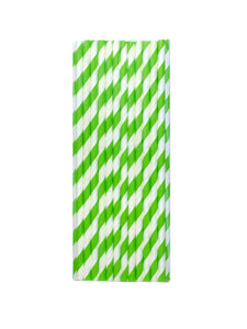 Paper Straws 200 PCS *Green Stripes*