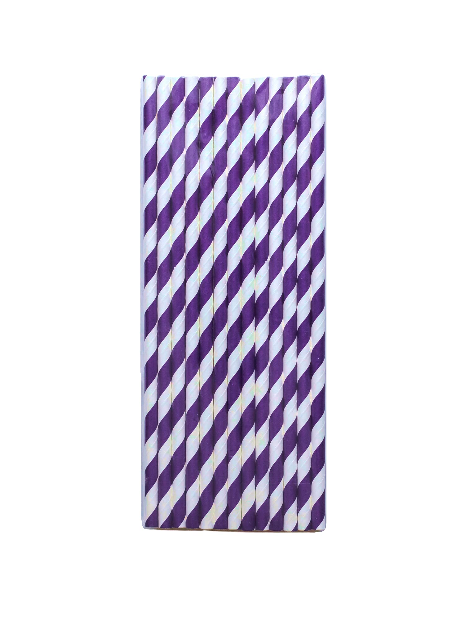 Paper Straws 200 PCS *Violet Stripes*