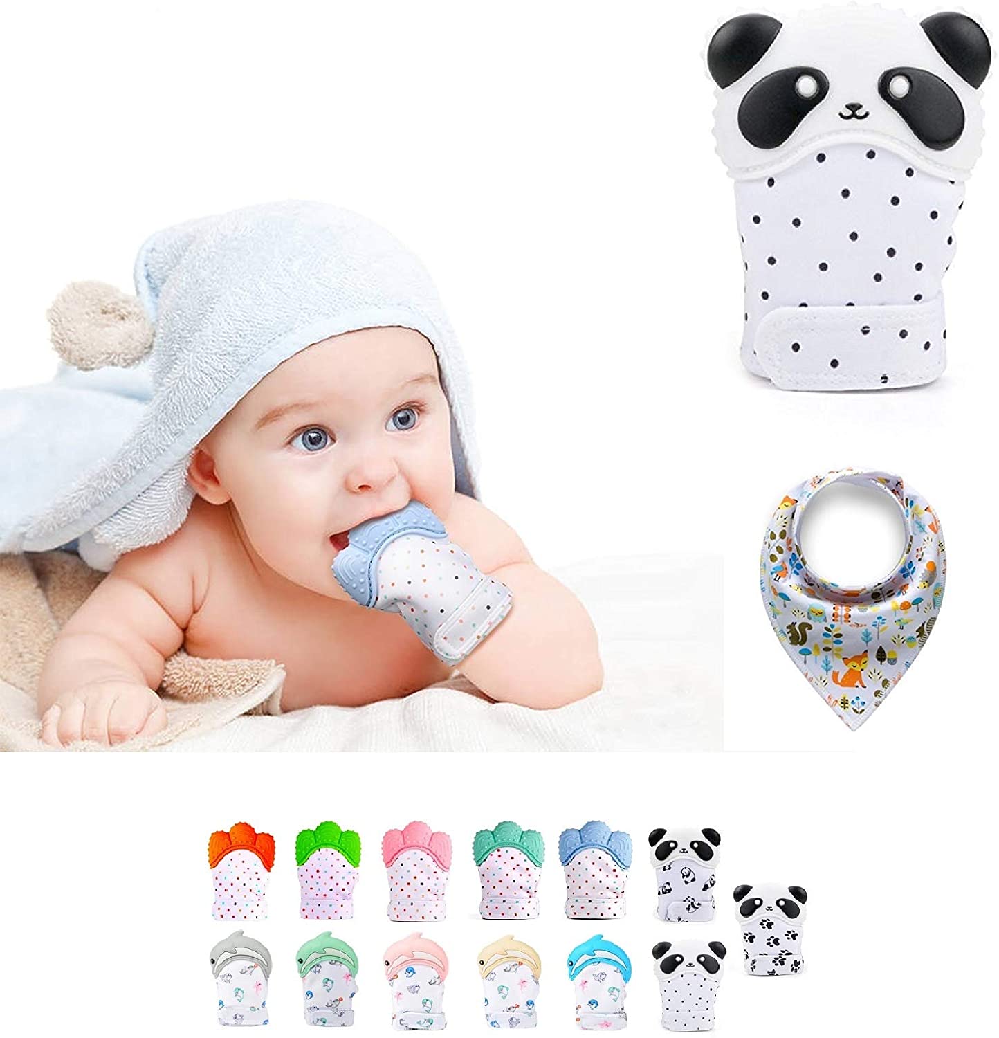 Baby Teething Mitten *Panda Dots*