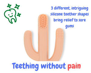 Colourful Silicone Toothbrush for Babies in The Shape of a Cactus ***Pink***