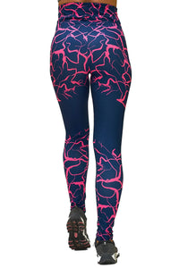 Full length womens/girls 3D full print leggings ****pink cracks****