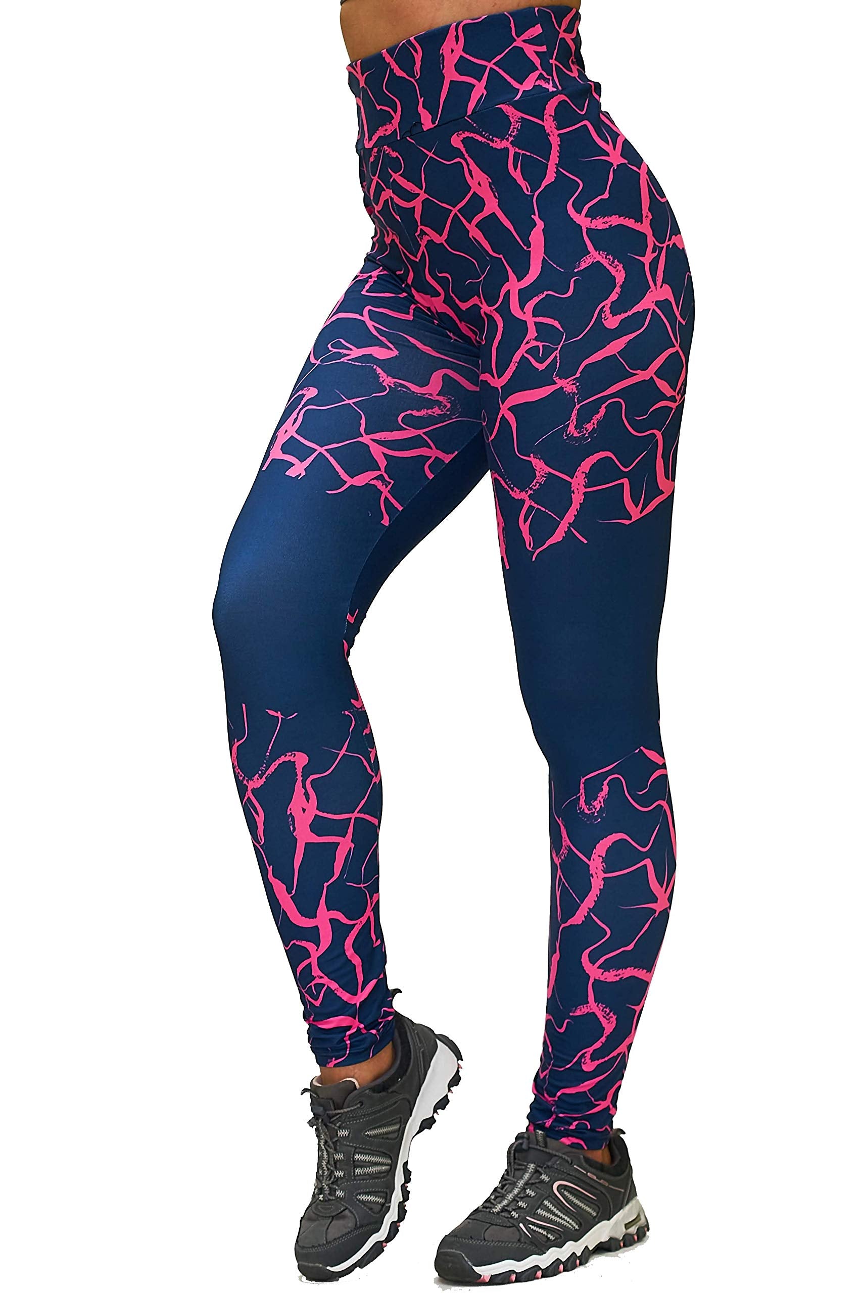 Full length womens/girls 3D full print leggings ****pink cracks****