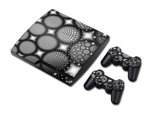 PS3 Slim PlayStation 3 Slim Skin/Stickers PVC for Console + 2 Controllers/Pads Decal Protector Cover ***Disco Ball***