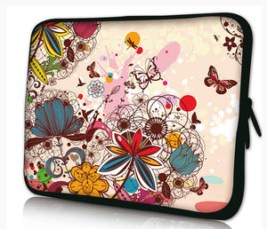 10 "inch Tablet Laptop Sleeve Protective Case by Funky Planet Bags/Cases *Flowers&Butterflies*