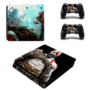 PS4 Slim FULL BODY Accessory Wrap Sticker Skin Cover Decal for PS4 Slim PlayStation 4 Slim, ***God Of War2***