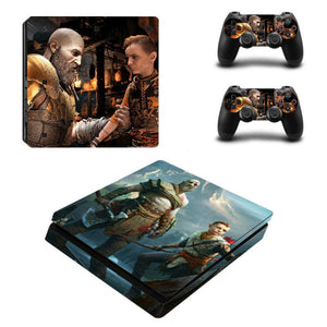 PS4 Slim FULL BODY Accessory Wrap Sticker Skin Cover Decal for PS4 Slim PlayStation 4 Slim, ***God Of War***