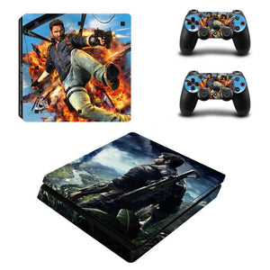 PS4 Slim FULL BODY Accessory Wrap Sticker Skin Cover Decal for PS4 Slim PlayStation 4 Slim, ***JustCause***
