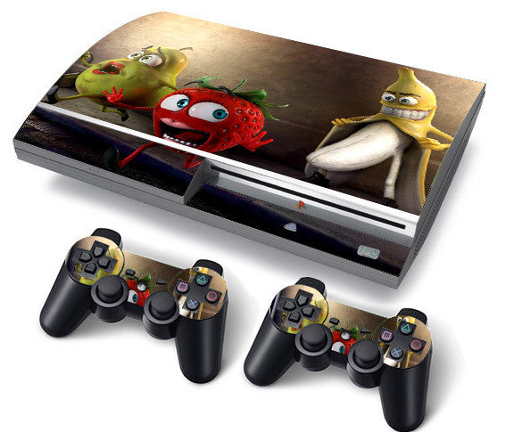 PS3 FAT PlayStation 3 ORIGINAL Skin/Stickers PVC for Console + 2 Controllers/Pads Decal Protector Cover ***Banana***
