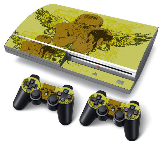 PS3 FAT PlayStation 3 ORIGINAL Skin/Stickers PVC for Console + 2 Controllers/Pads Decal Protector Cover ***DARK ANGEL***