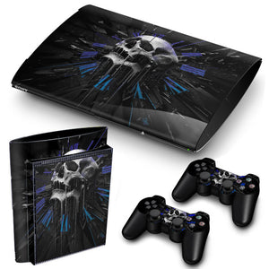 PS3 Super Slim PlayStation 3 SuperSlim Skin/Stickers PVC for Console & 2 Controllers/Pads Decal Protector Cover ***Clock***