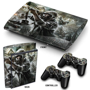 PS3 Super Slim PlayStation 3 SuperSlim Skin/Stickers PVC for Console & 2 Controllers/Pads Decal Protector Cover ***Soldier***