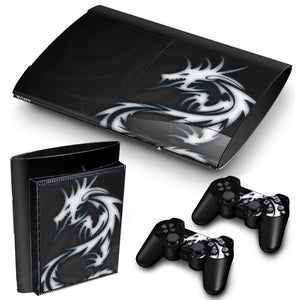 PS3 Super Slim PlayStation 3 SuperSlim Skin/Stickers PVC for Console & 2 Controllers/Pads Decal Protector Cover ***Dragon Tribal***