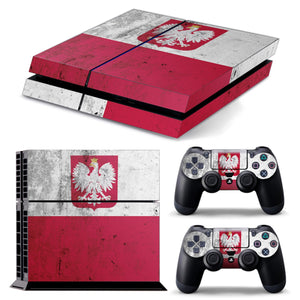 PS4 FULL BODY Accessory Wrap Sticker Skin Cover Decal for PS4 Playstation 4, ***Poland White Red***