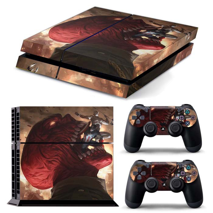 PS4 FULL BODY Accessory Wrap Sticker Skin Cover Decal for PS4 Playstation 4, ***Eating Skull***