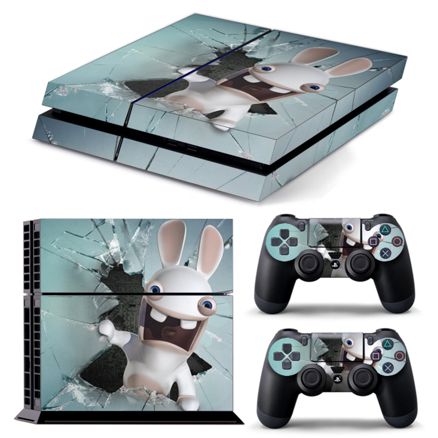 PS4 FULL BODY Accessory Wrap Sticker Skin Cover Decal for PS4 Playstation 4, ***White Rabbit***