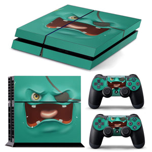 PS4 FULL BODY Accessory Wrap Sticker Skin Cover Decal for PS4 Playstation 4, ***Green One Eye***