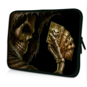 15"- 15.6" (inch) LAPTOP SLEEVE CARRY CASE/BAG NEOPRENE FOR LAPTOPS/NOTEBOOKS, ZIPPED *Reaper with Cards*