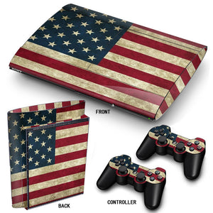 PS3 Super Slim PlayStation 3 SuperSlim Skin/Stickers PVC for Console & 2 Controllers/Pads Decal Protector Cover ***USA***