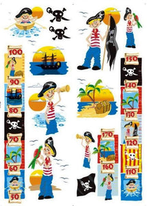 WALL STICKERS, BEDROOM WALL STICKERS, BEDROOM DECOR FOR BOYS & GIRLS ***Pirates 2 Growth Chart***