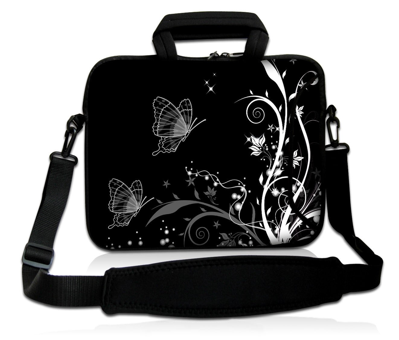 15"- 15.6" (inch) LAPTOP BAG CARRY CASE/BAG WITH HANDLE & STRAP NEOPRENE FOR LAPTOPS/NOTEBOOKS, *BLACK2B*
