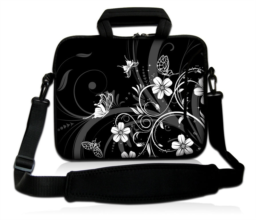 15"- 15.6" (inch) LAPTOP BAG CARRY CASE/BAG WITH HANDLE & STRAP NEOPRENE FOR LAPTOPS/NOTEBOOKS, *BLACK4B*