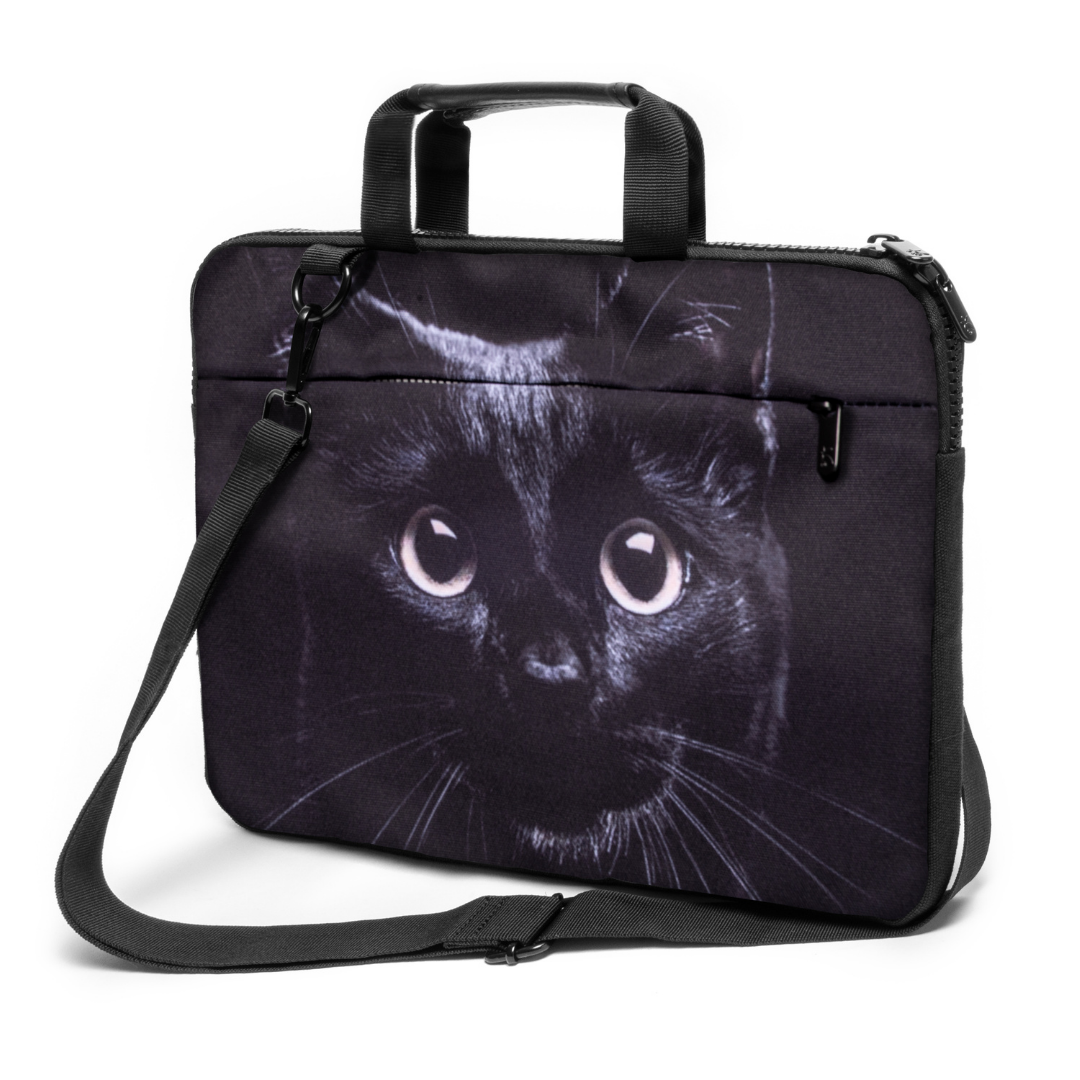 17" - 17,3" inch Laptop bag case made of Canvas with pocket for accessories *BlackCat"