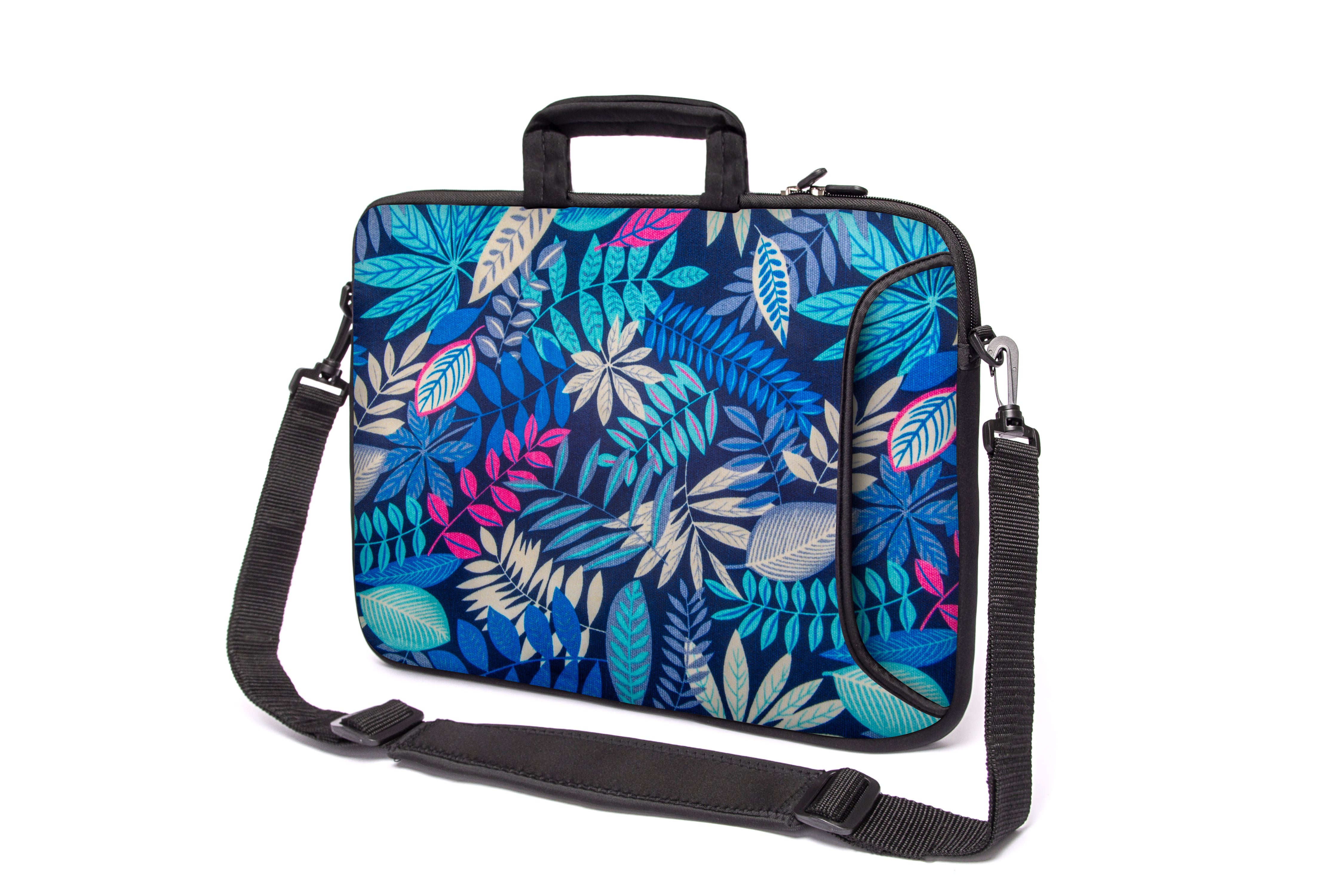 15"- 15.6" (inch) LAPTOP BAG CARRY CASE/BAG WITH HANDLE & STRAP NEOPRENE FOR LAPTOPS/NOTEBOOKS, *Blue Forrest*