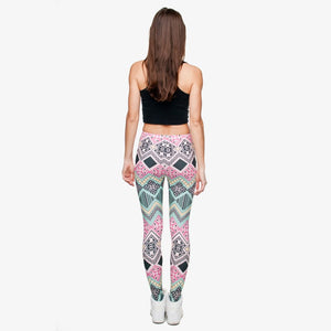 Full length womens/girls 3D full print leggings ****aztec pink****