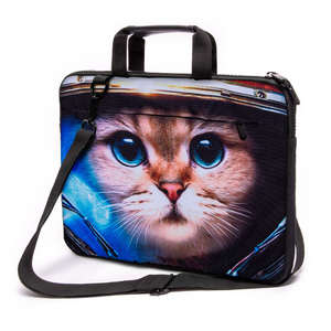 17" - 17,3" inch Laptop bag case made of Canvas with pocket for accessories *CatAstronaut"