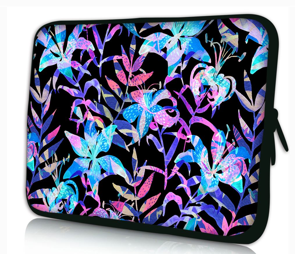 15"- 15.6" (inch) LAPTOP SLEEVE CARRY CASE/BAG NEOPRENE FOR LAPTOPS/NOTEBOOKS, ZIPPED *Colour Flowers*