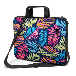 17" - 17,3" inch Laptop bag case made of Canvas with pocket for accessories *ColorfulLeaves"