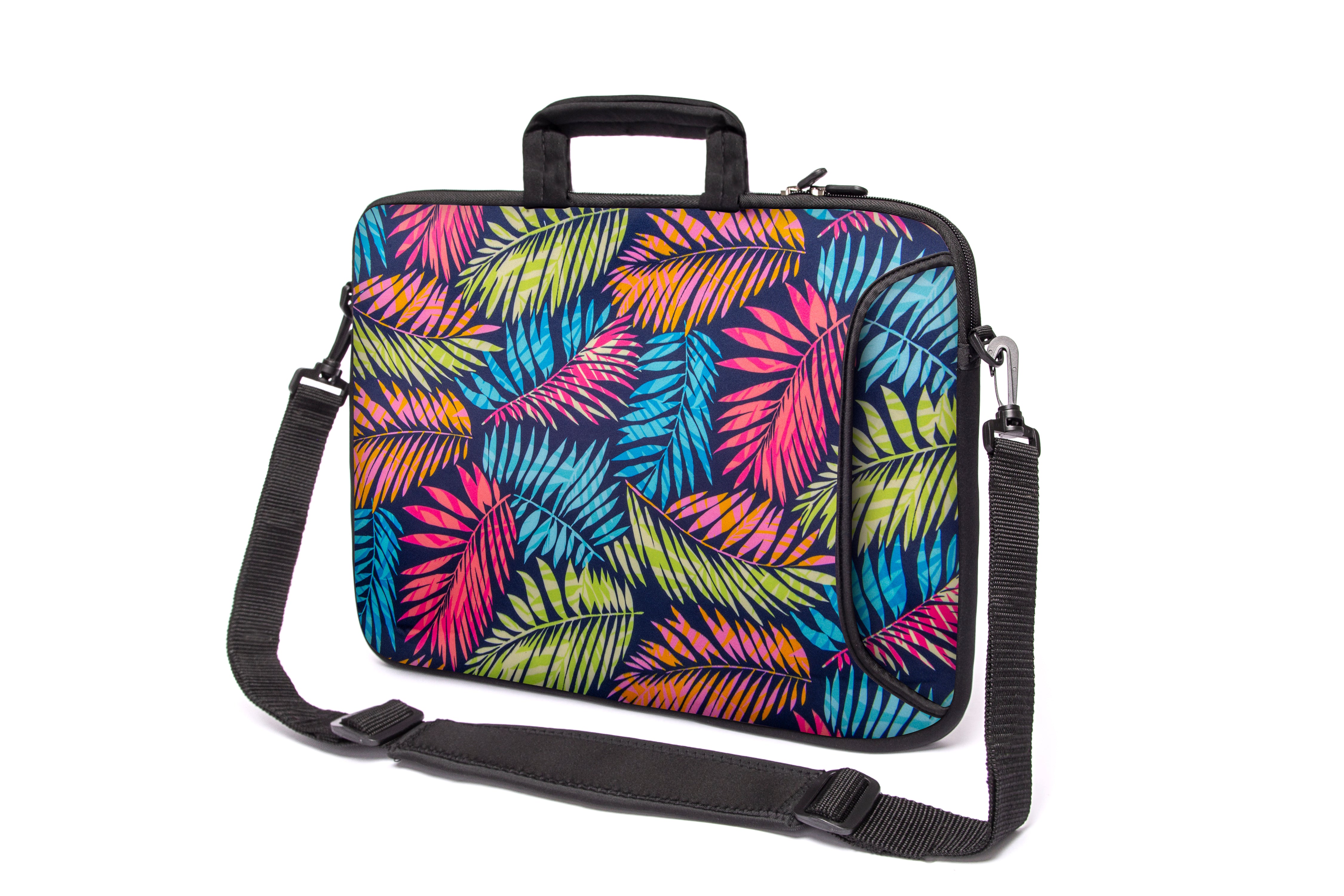 15"- 15.6" (inch) LAPTOP BAG CARRY CASE/BAG WITH HANDLE & STRAP NEOPRENE FOR LAPTOPS/NOTEBOOKS, *Colourful Leaves*