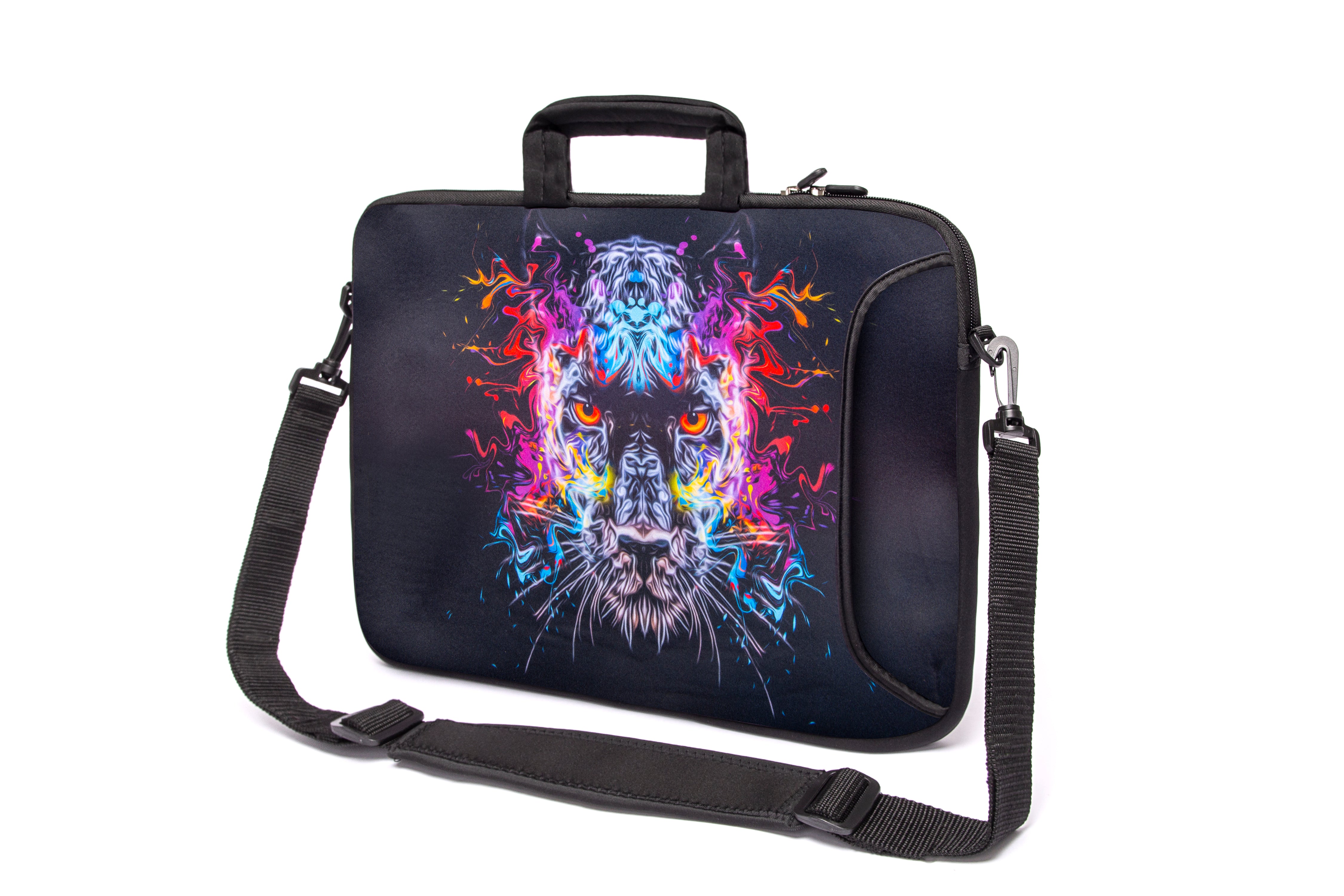 15"- 15.6" (inch) LAPTOP BAG CARRY CASE/BAG WITH HANDLE & STRAP NEOPRENE FOR LAPTOPS/NOTEBOOKS, *Colour Tiger*