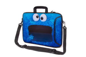 17"- 17.3" (inch) LAPTOP BAG/CASE WITH HANDLE & STRAP, NEOPRENE MADE FOR LAPTOPS/NOTEBOOKS, ZIPPED*COOKIE MONSTER*