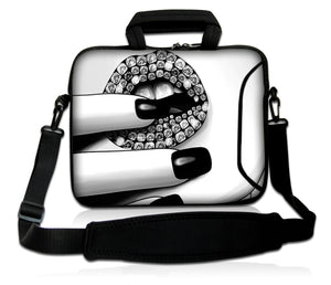 17"- 17.3" (inch) LAPTOP BAG/CASE WITH HANDLE & STRAP, NEOPRENE MADE FOR LAPTOPS/NOTEBOOKS, ZIPPED*DIAMOND LIPS*