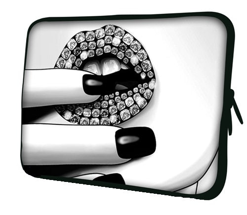 10 "inch Tablet Laptop Sleeve Protective Case by Funky Planet Bags/Cases *Diamond Lips*