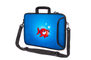 17"- 17.3" (inch) LAPTOP BAG/CASE WITH HANDLE & STRAP, NEOPRENE MADE FOR LAPTOPS/NOTEBOOKS, ZIPPED*FISH*