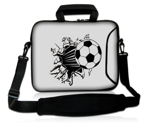 15"- 15.6" (inch) LAPTOP BAG CARRY CASE/BAG WITH HANDLE & STRAP NEOPRENE FOR LAPTOPS/NOTEBOOKS, *FOOTBALL*