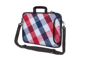 17"- 17.3" (inch) LAPTOP BAG/CASE WITH HANDLE & STRAP, NEOPRENE MADE FOR LAPTOPS/NOTEBOOKS, ZIPPED*GRID*