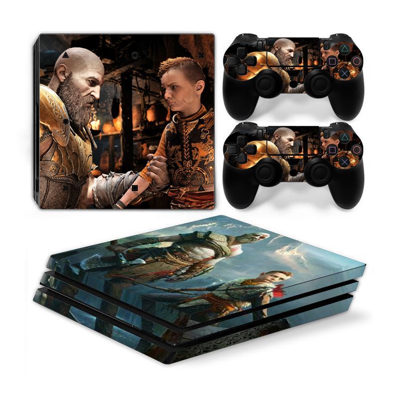 Playstation 4 Pro PS4 PRO Skin Stickers PVC for Console & Pads- Re-design your PS4 Pro ***God Of War***