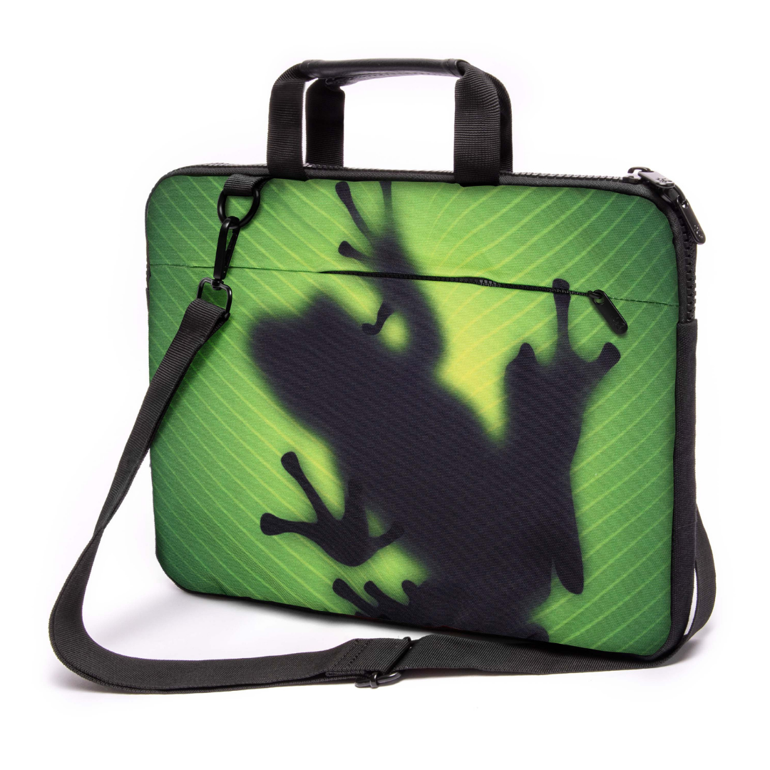 15" - 15,3" inch Laptop bag case made of Canvas with pocket for accessories *GreenFrog*