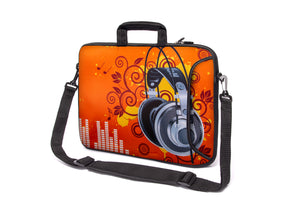 17"- 17.3" (inch) LAPTOP BAG/CASE WITH HANDLE & STRAP, NEOPRENE MADE FOR LAPTOPS/NOTEBOOKS, ZIPPED*HEADPHONES*